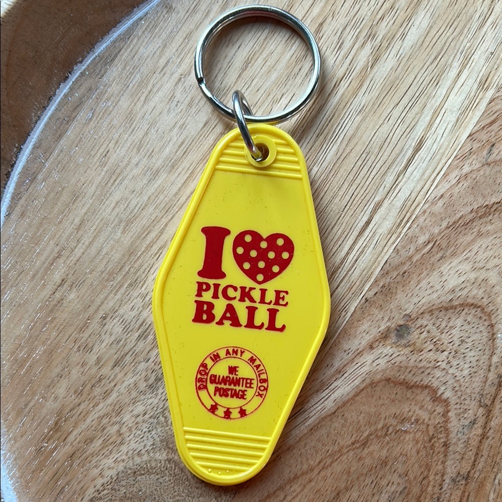 Pickleball Keychain NEW handmade I ❤️ pickleball purse charm